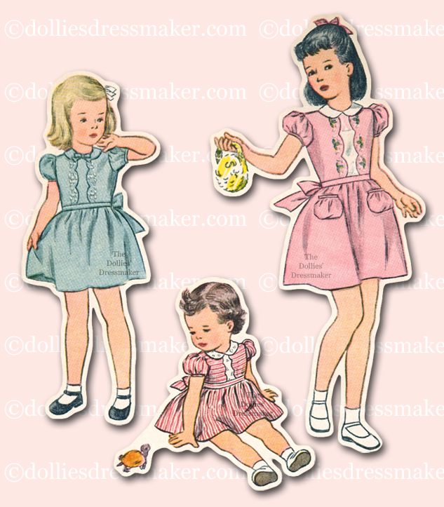 A pattern by The Dollies’ Dressmaker designed for the Simplicity Pattern Company. Styles inspired by vintage 1940s Simplicity pattern designs.