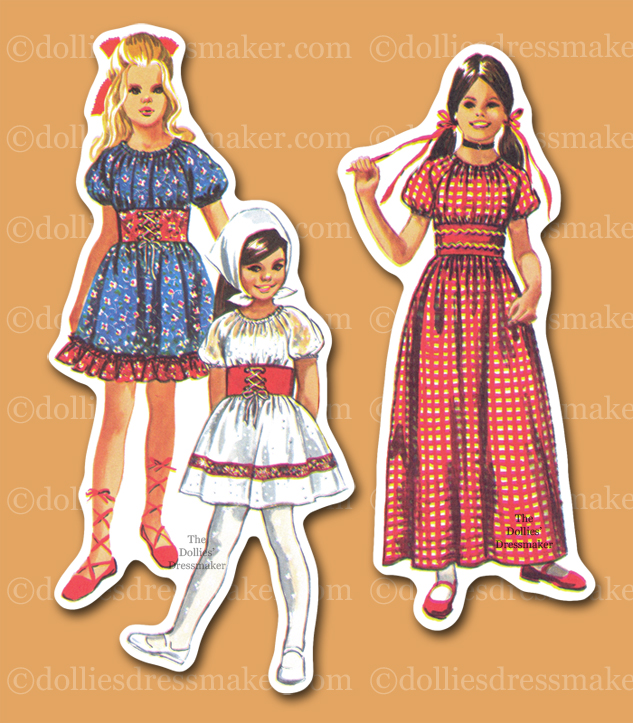 A pattern by The Dollies’ Dressmaker designed for the Simplicity Pattern Company. Styles inspired by vintage 1970s Simplicity pattern designs.